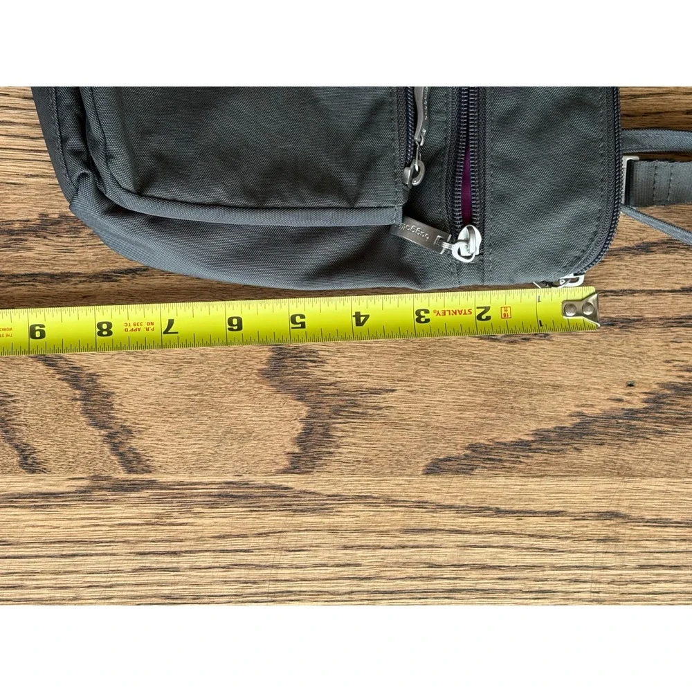 Baggallini Charcoal Gray Nylon‎ Crossbody Bag with RFID Slots and Bonus Pouch